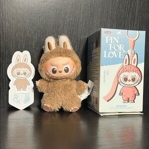 POP MART THE MONSTERS Pin for Love Series Vinyl Plush Pendant - & (light brown)